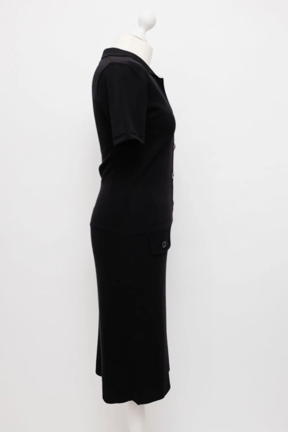 0054_BLACK POLO SILK BLEND KNIT DRESS