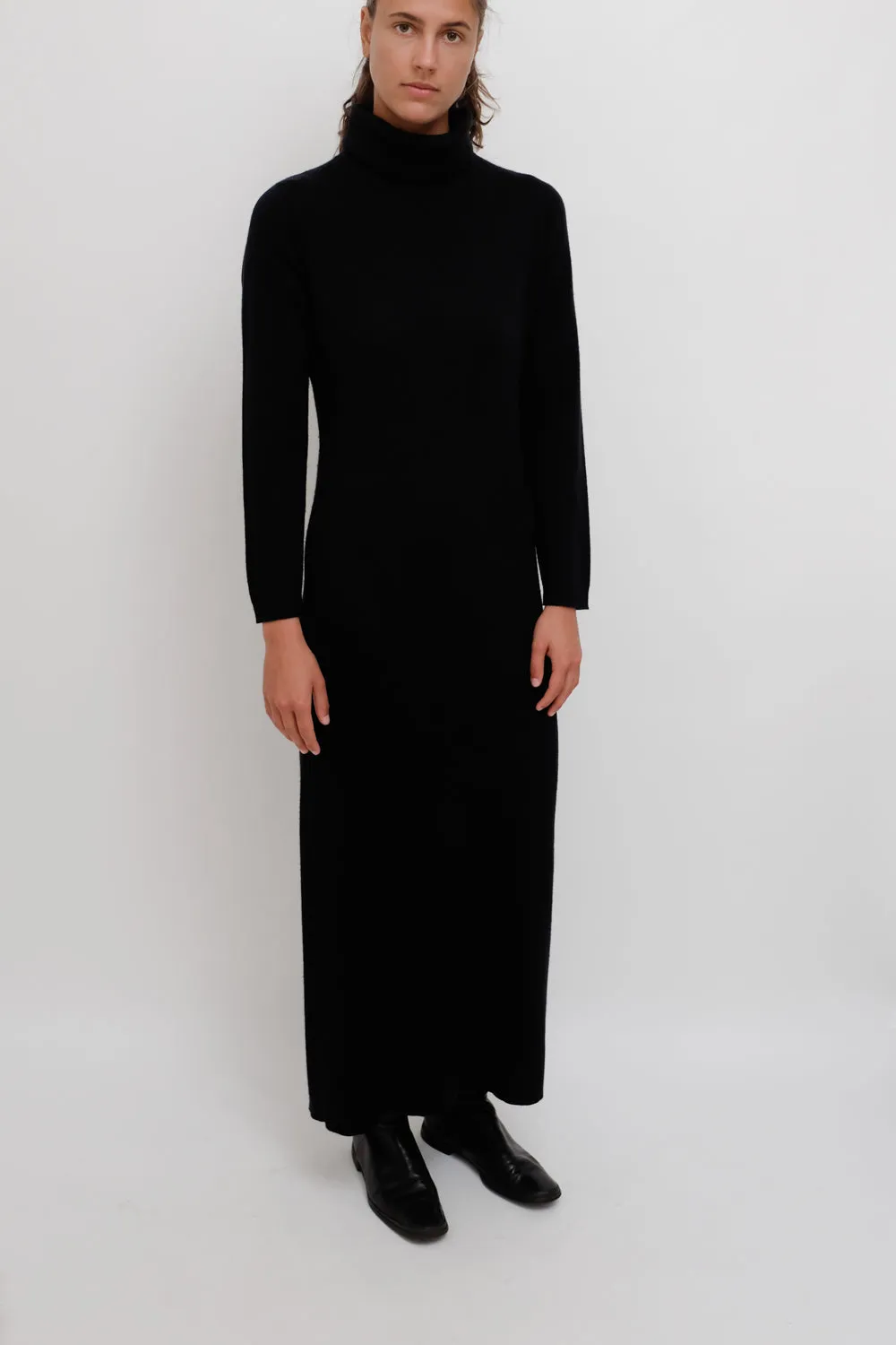 0063_BLACK ROLL NECK MAXI WOOL DRESS