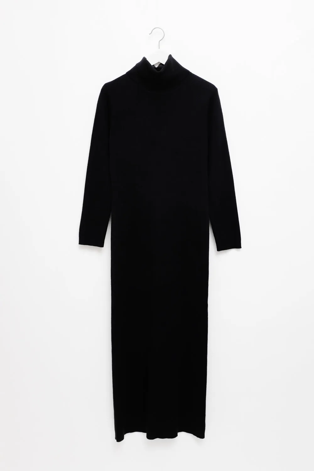 0063_BLACK ROLL NECK MAXI WOOL DRESS