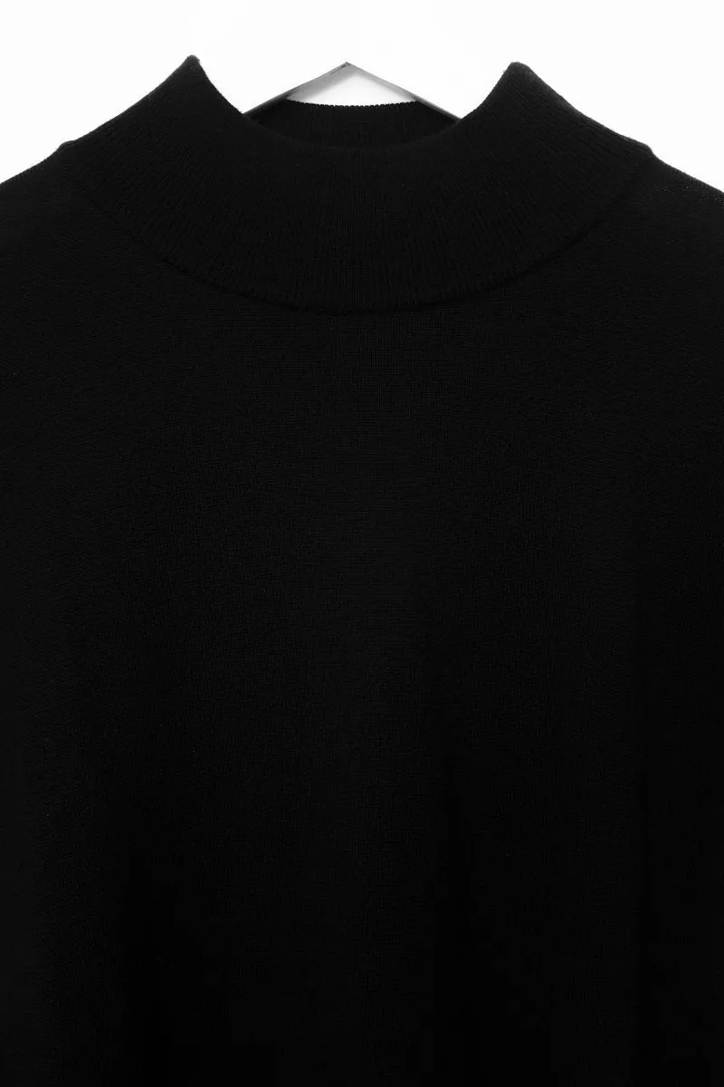 0547_MOCK NECK BLACK WOOL KNIT