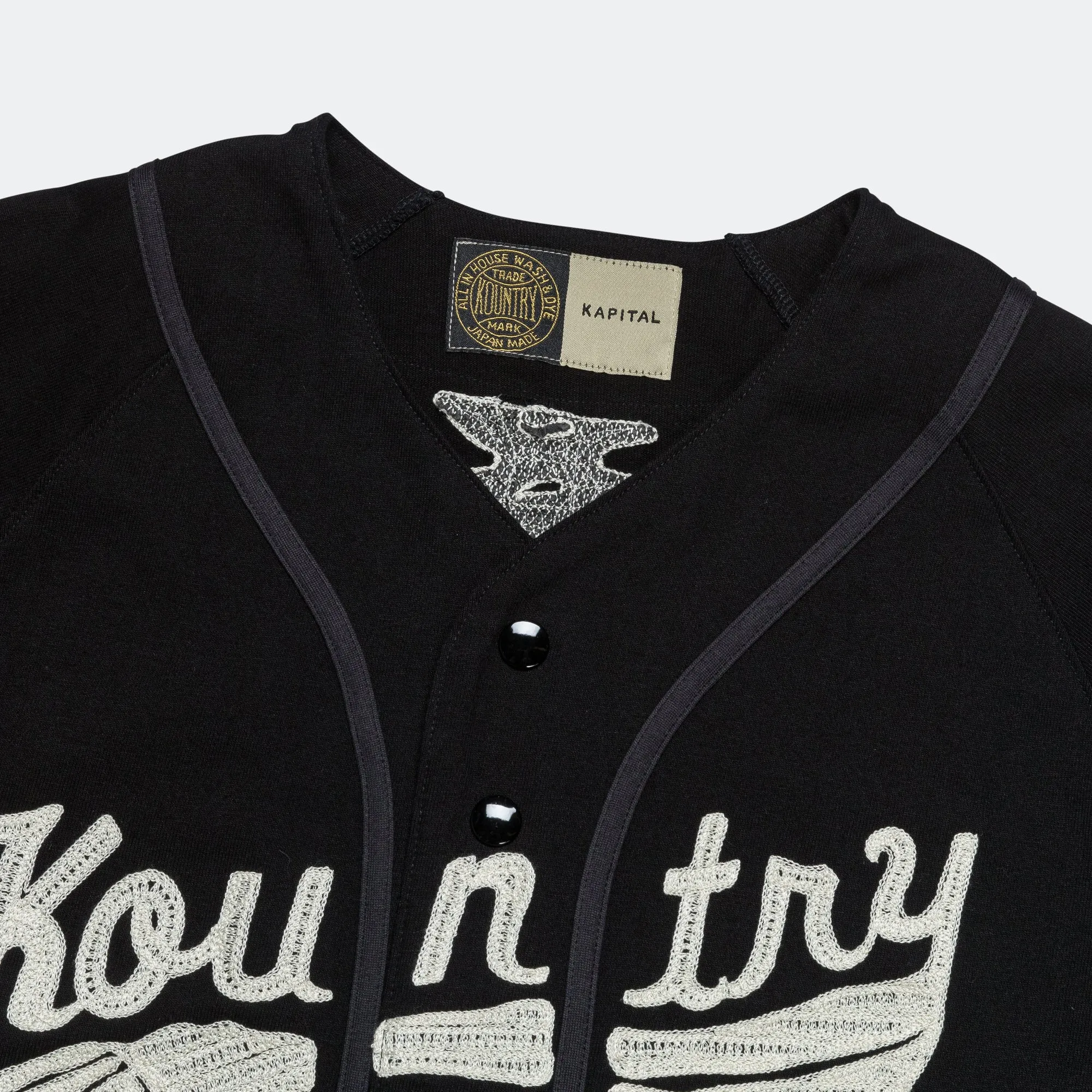 16/-Densed Jersey Baseball Shirt (BONE) - Black