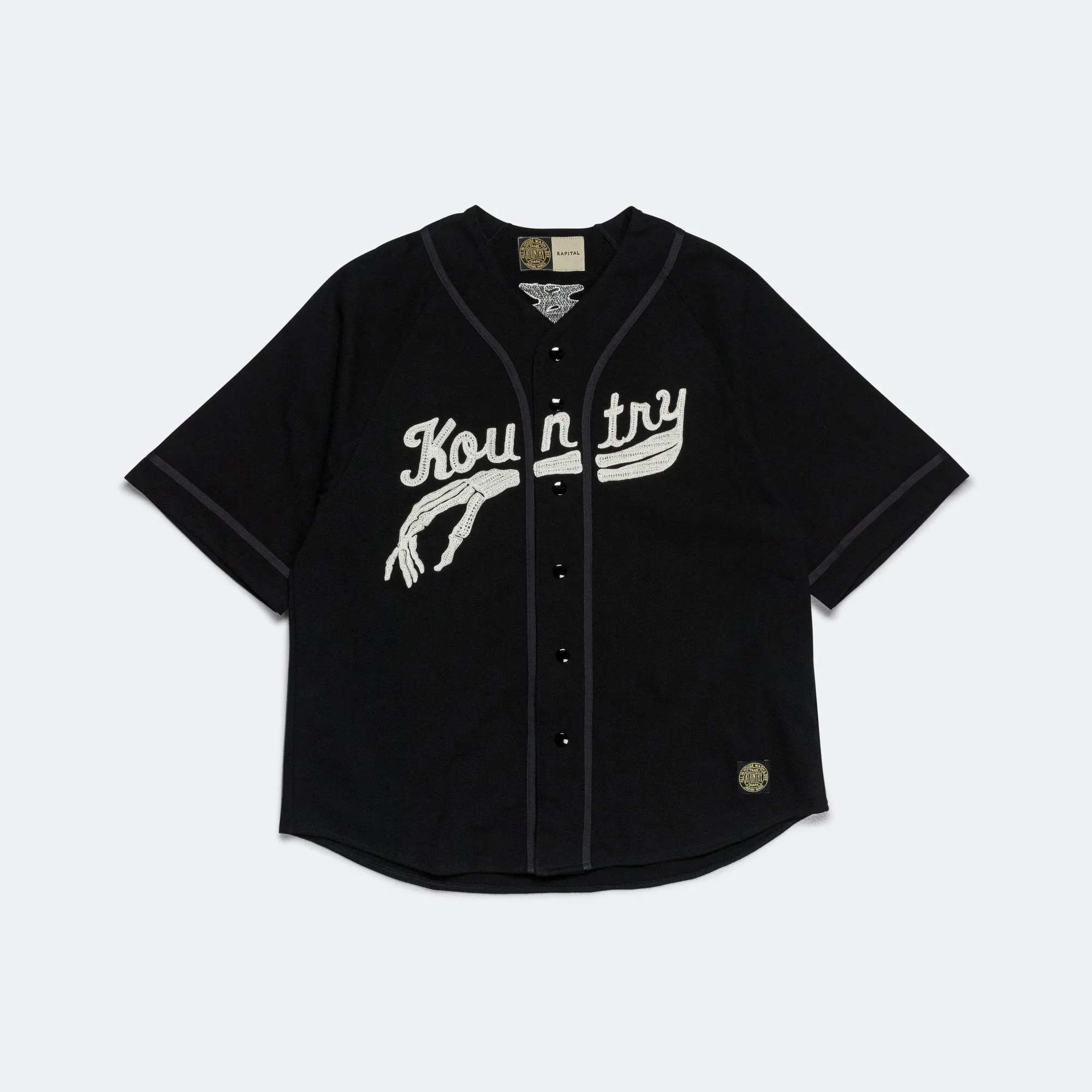 16/-Densed Jersey Baseball Shirt (BONE) - Black