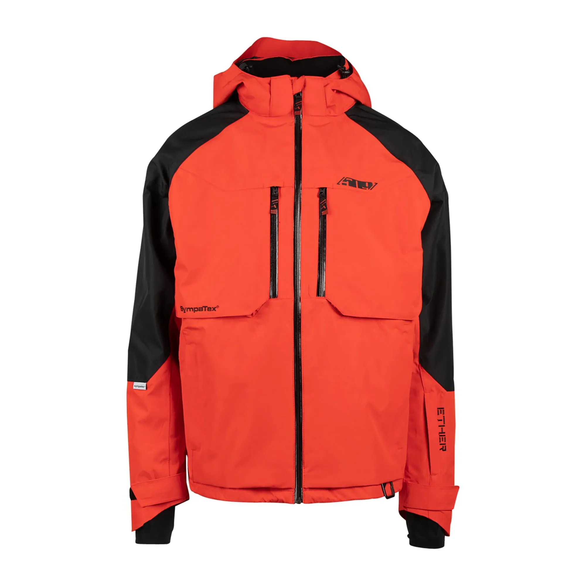 509  Ether Jacket Shell Snow Removable Hood Vented Waterproof Breathable Red