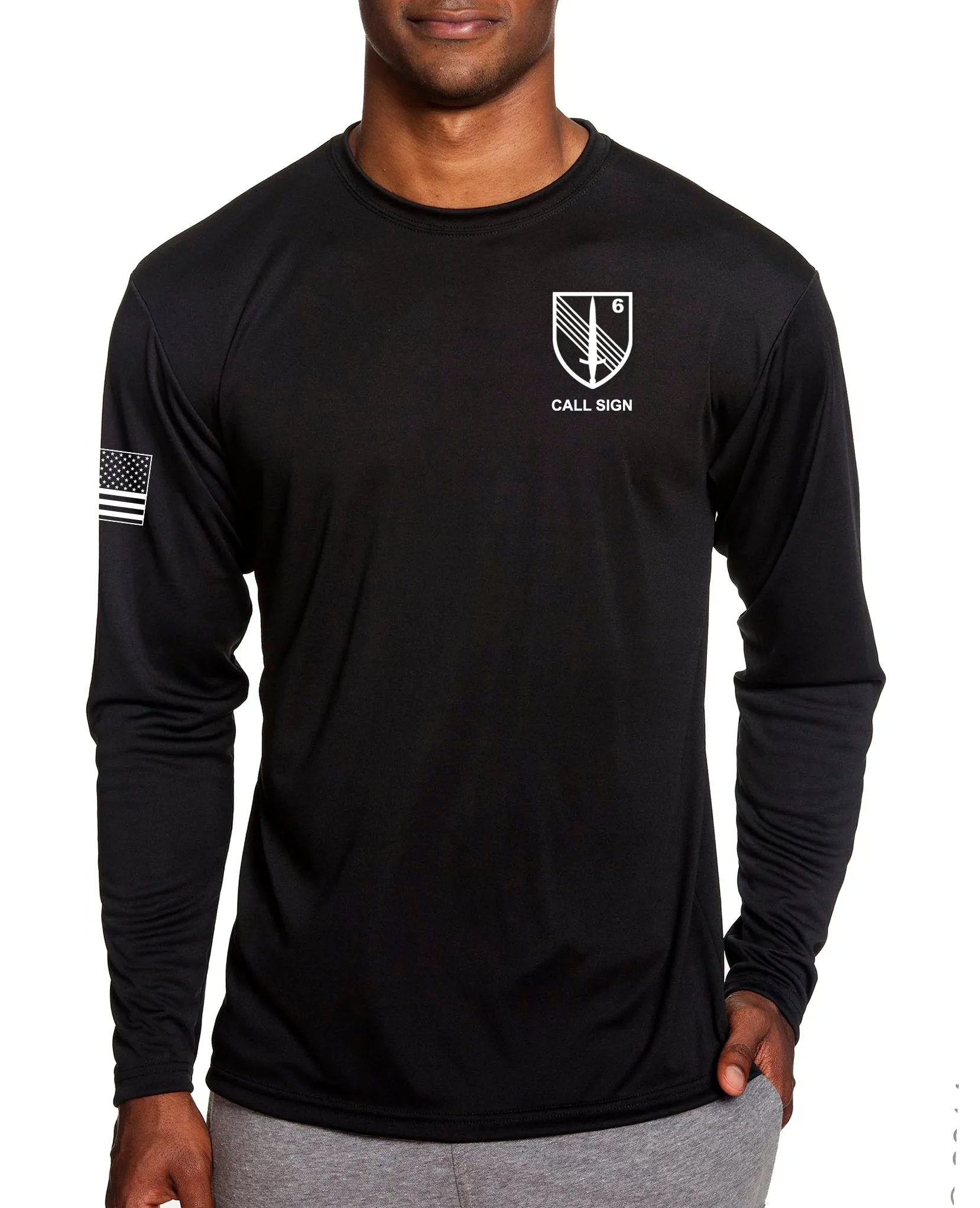 6 4th Long Sleeve Performance PT Shirt. This shirt IS approved for PT.