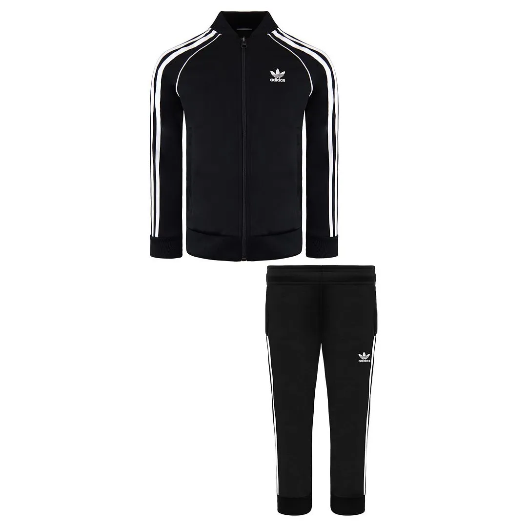 Adidas Kids Black/White Tracksuit