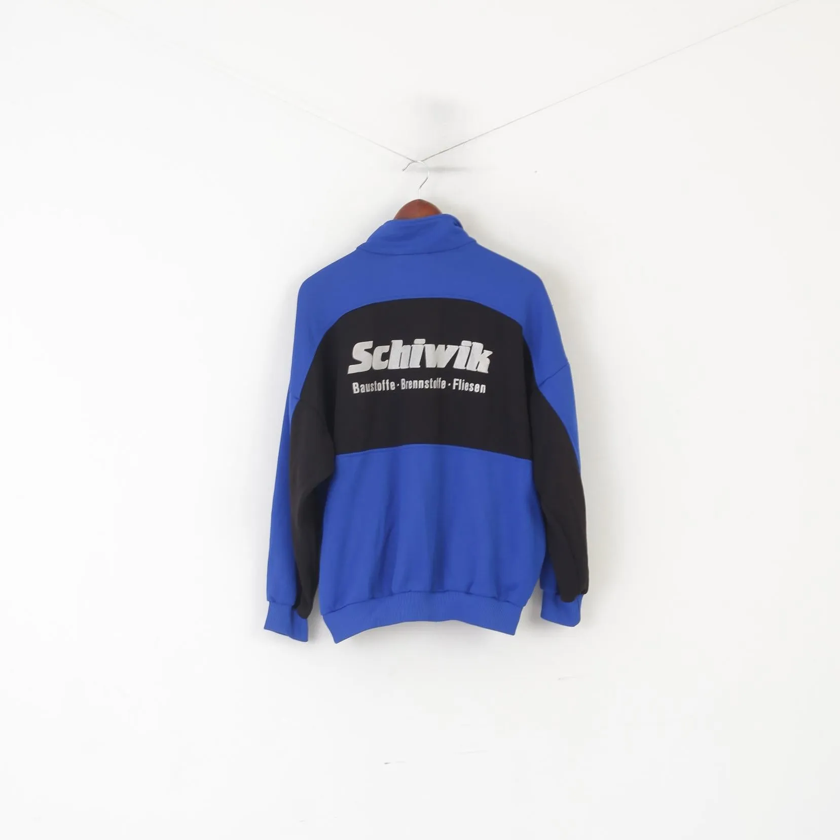 Adidas Men 186 M Sweatshirt Blue Vintage Schiwik Zip Up Sportswear Track Top