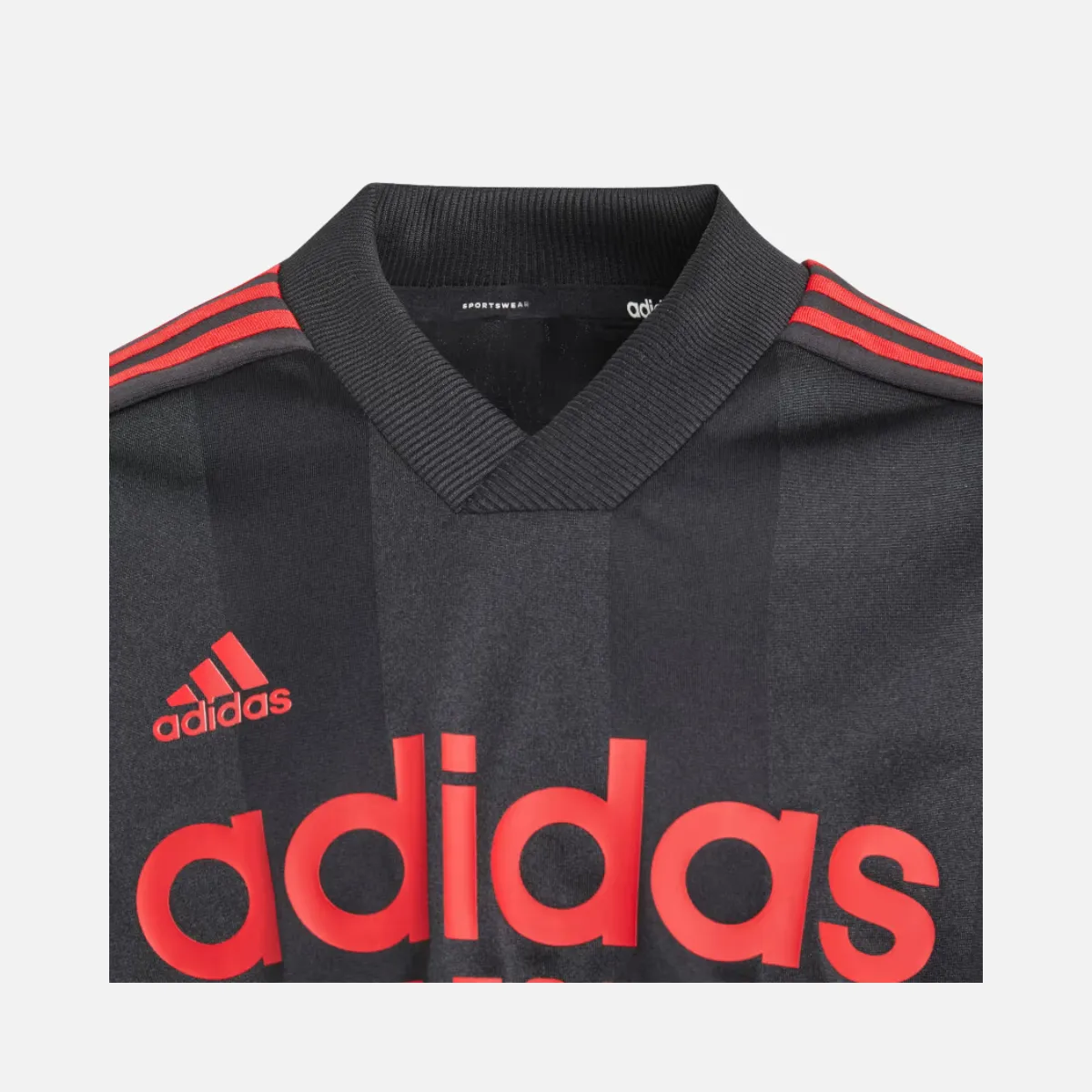 Adidas Tiro Kids Unisex T-shirt (7-16 Years) -Black / Black / Better Scarlet