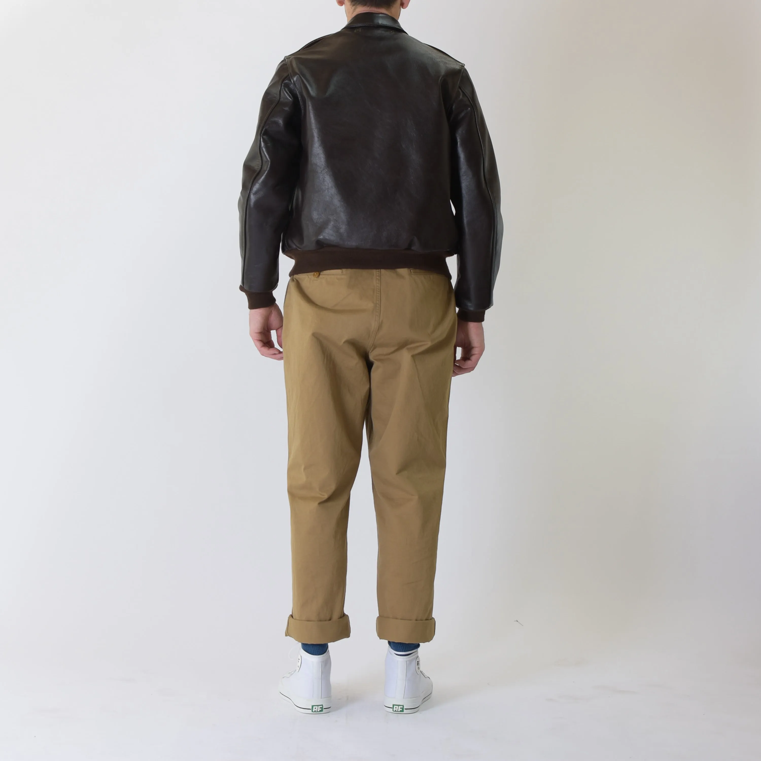 AERO LEATHER A2 BRONCO - SEAL HORSEHIDE/MID BROWN  KNIT