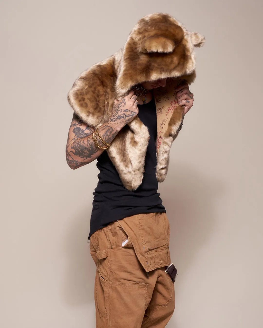 African Golden Cat Luxe Faux Fur Collector Edition Shawl | Men's