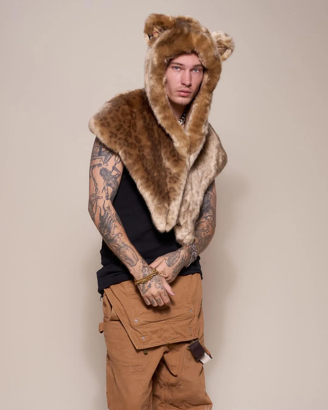 African Golden Cat Luxe Faux Fur Collector Edition Shawl | Men's