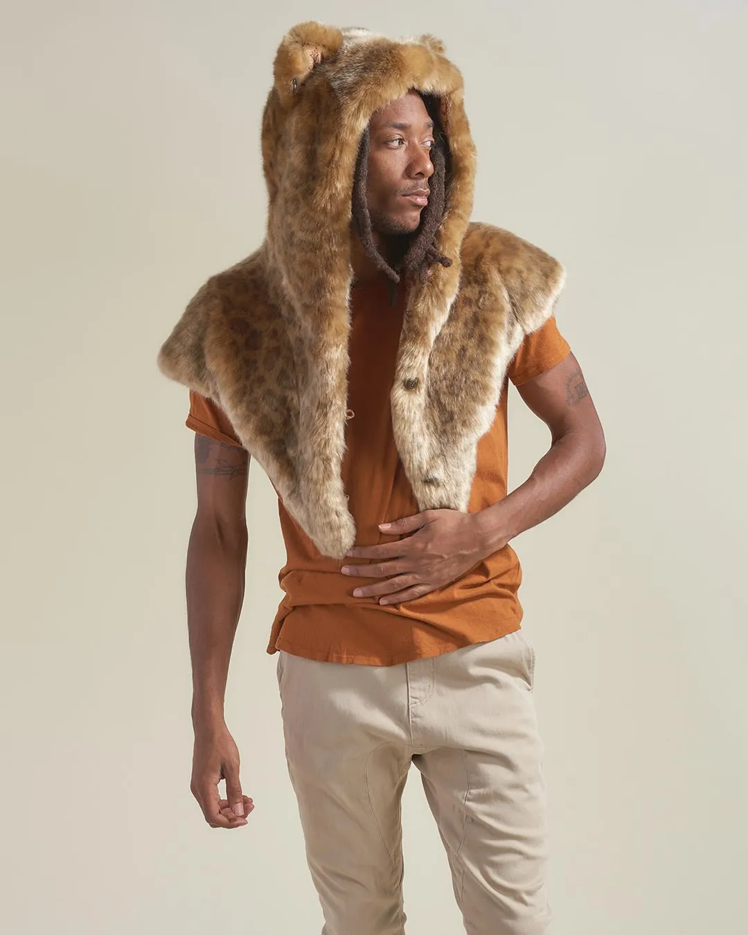 African Golden Cat Luxe Faux Fur Collector Edition Shawl | Men's