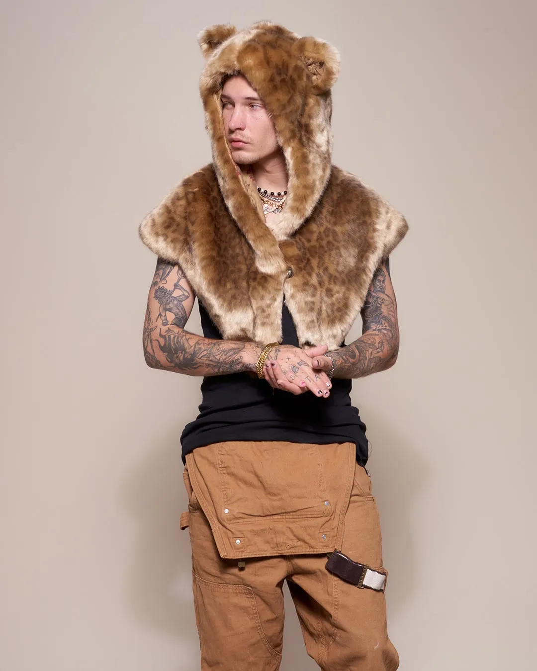 African Golden Cat Luxe Faux Fur Collector Edition Shawl | Men's