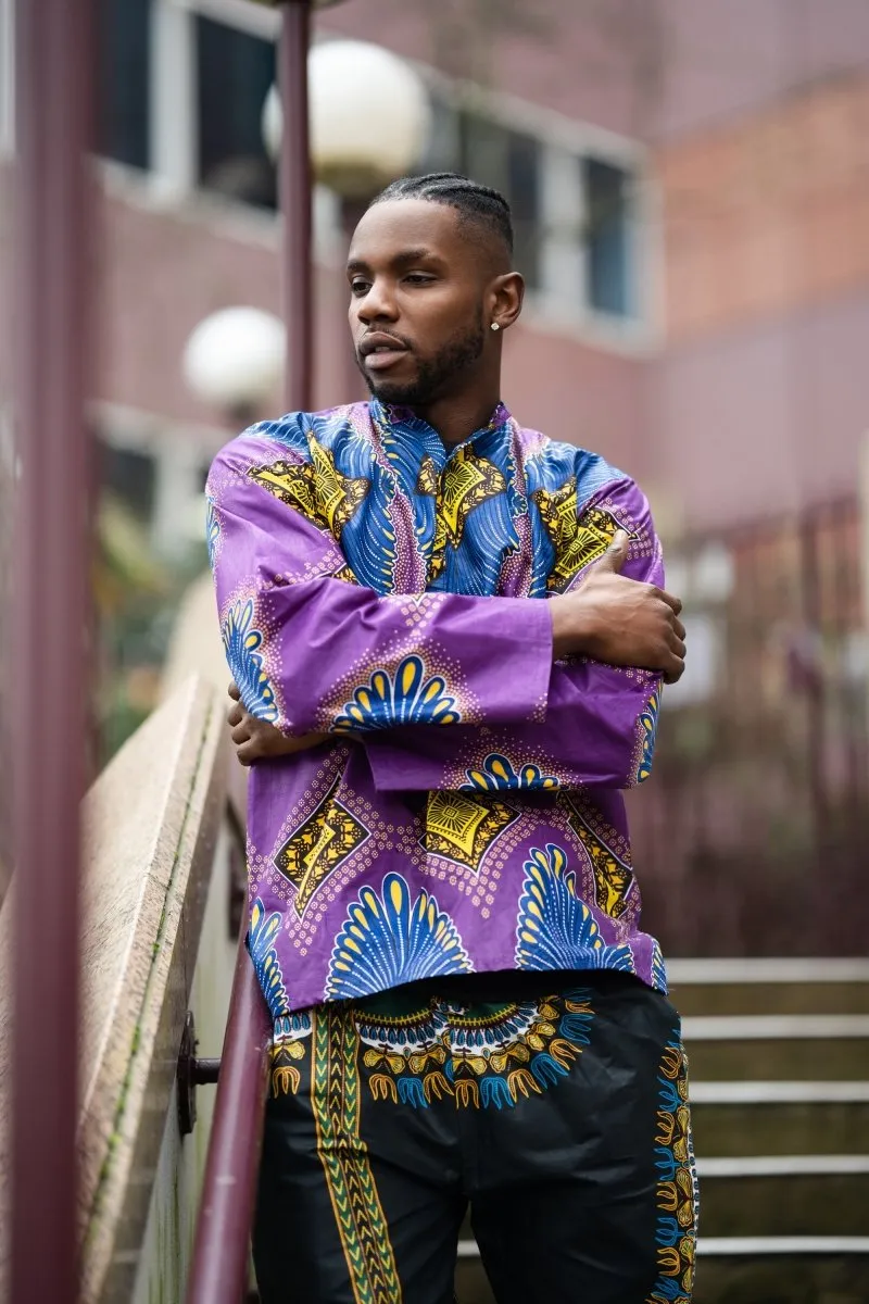 African Shirt in Electric Purple