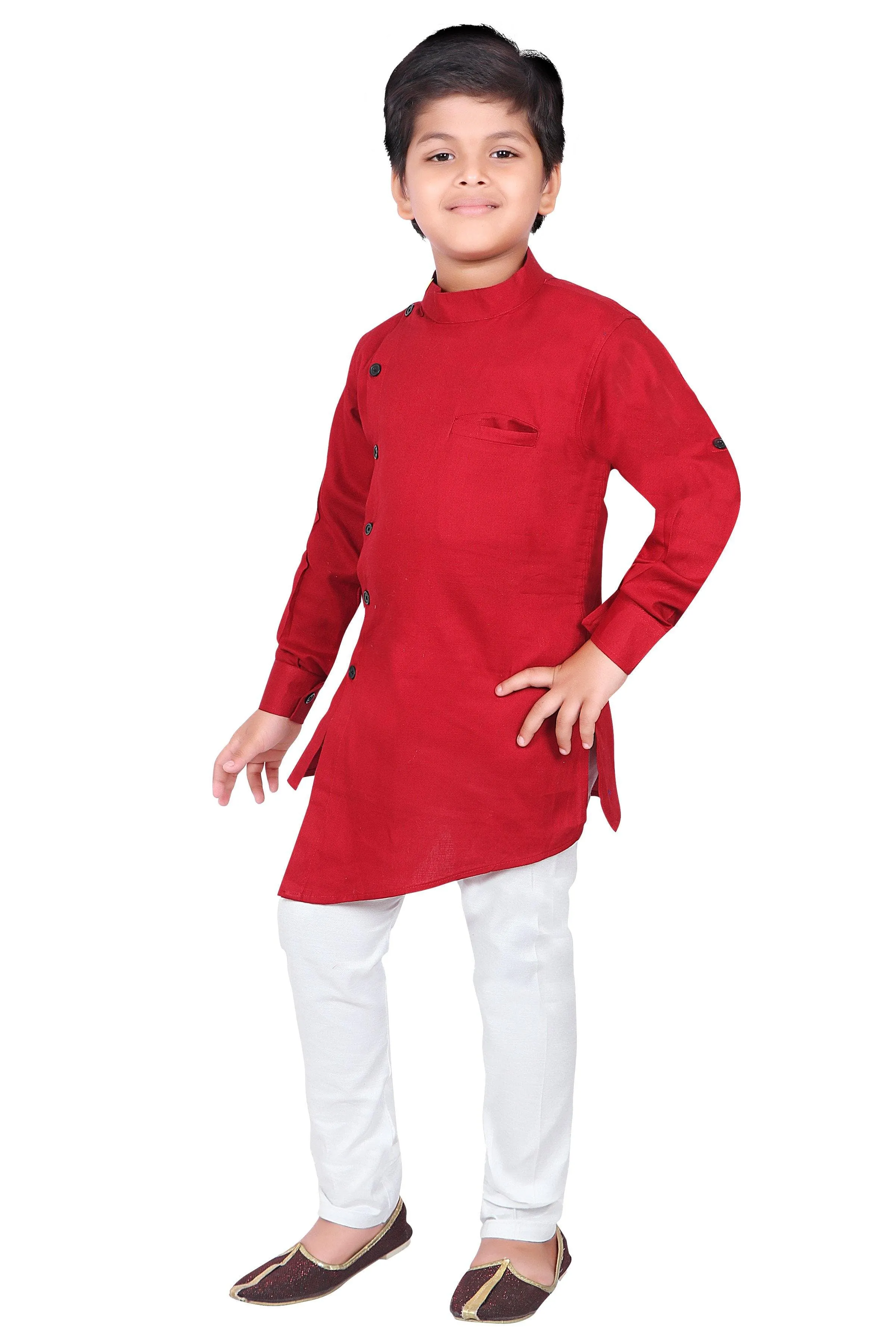 Ahhaaaa Ethnic Wear Casual Cotton Kurta and Pyjama Set For Boys