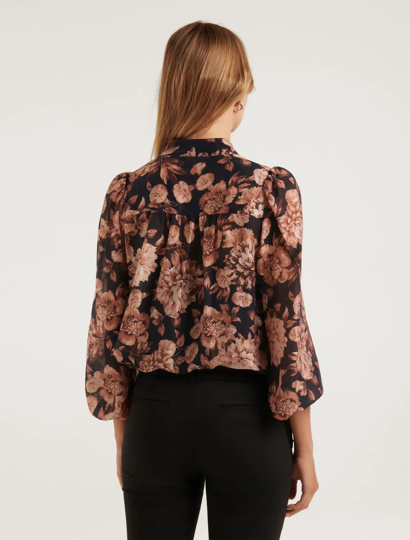 Amelia Printed Button Down Blouse