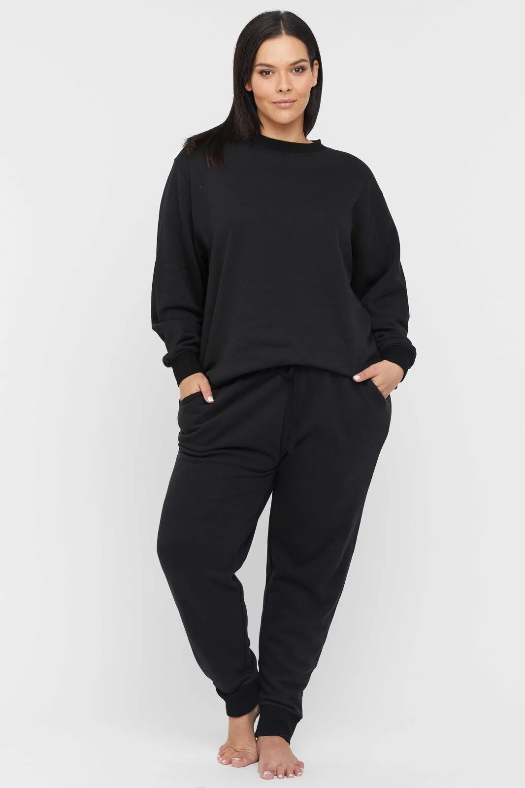 Bamboo Essential Fleece Top - Black