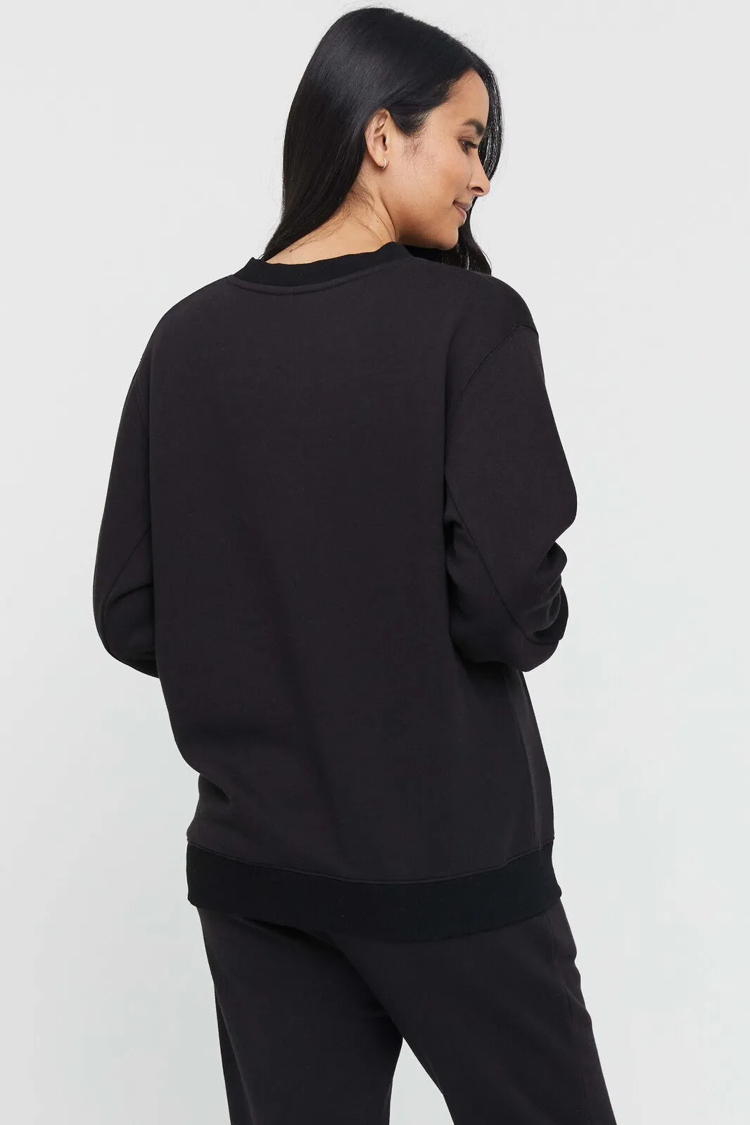 Bamboo Essential Fleece Top - Black