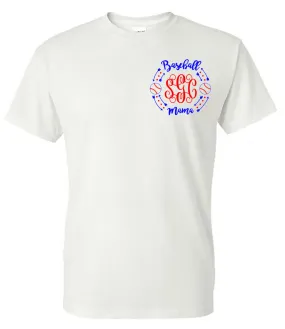 Baseball Mama Monogram Tee