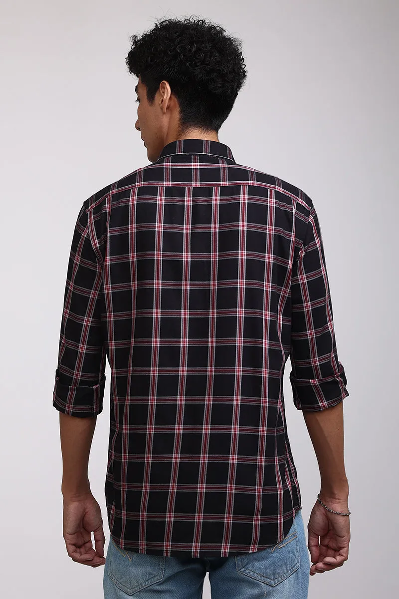 Basic Checks Black Shirt