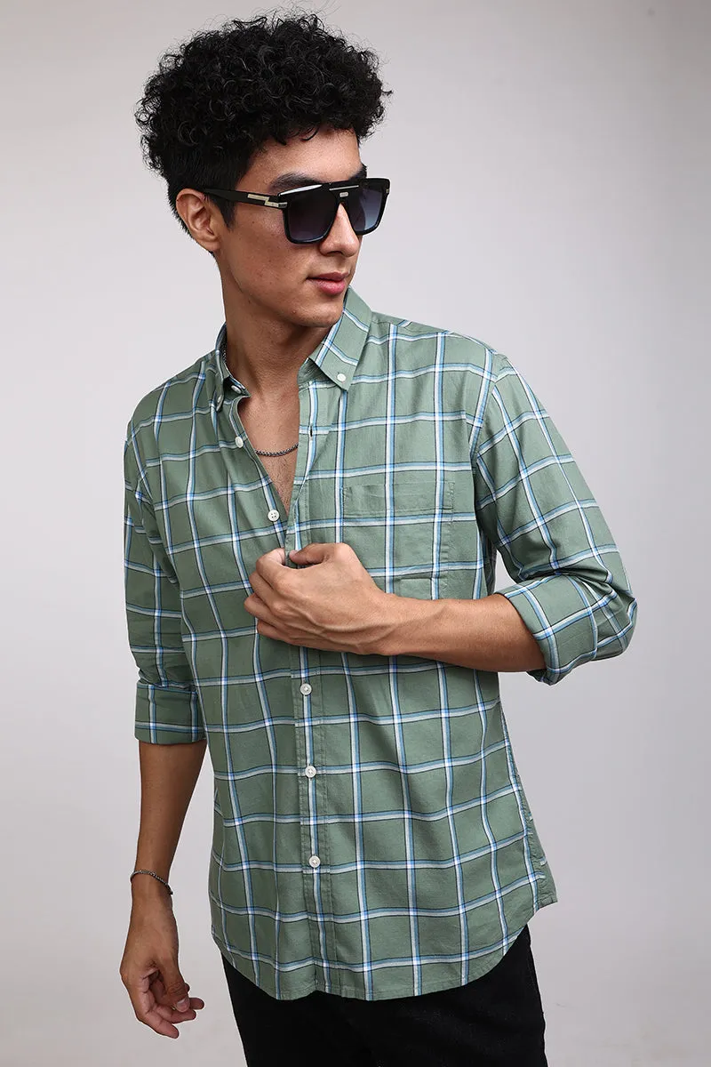 Basic Checks Green Shirt