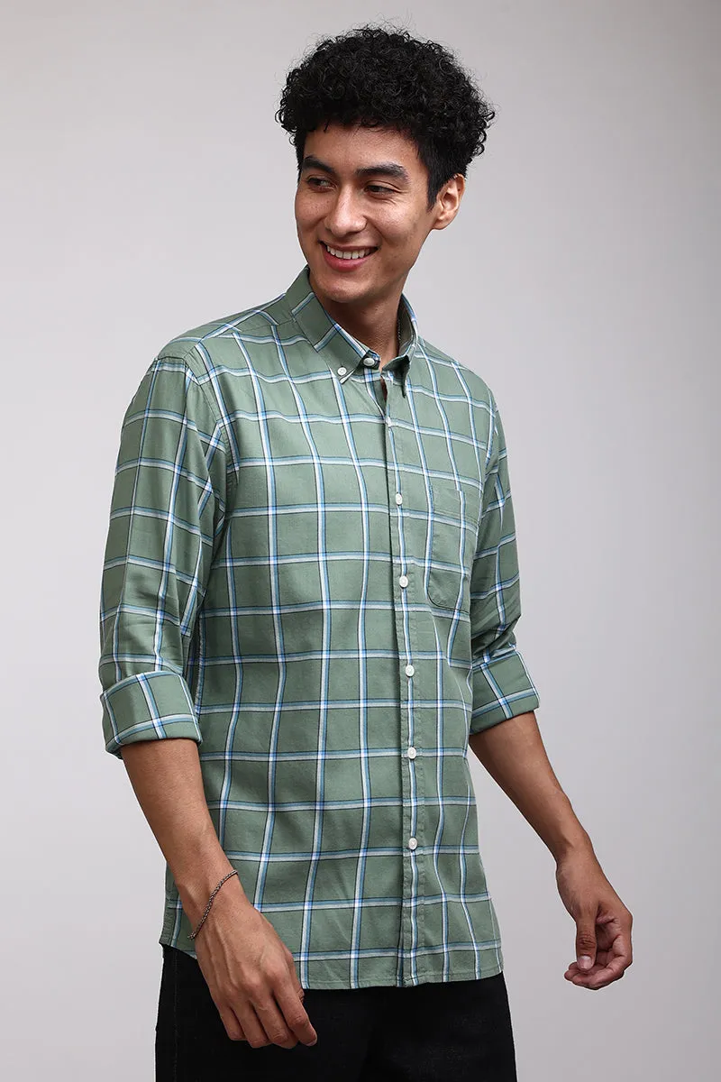 Basic Checks Green Shirt