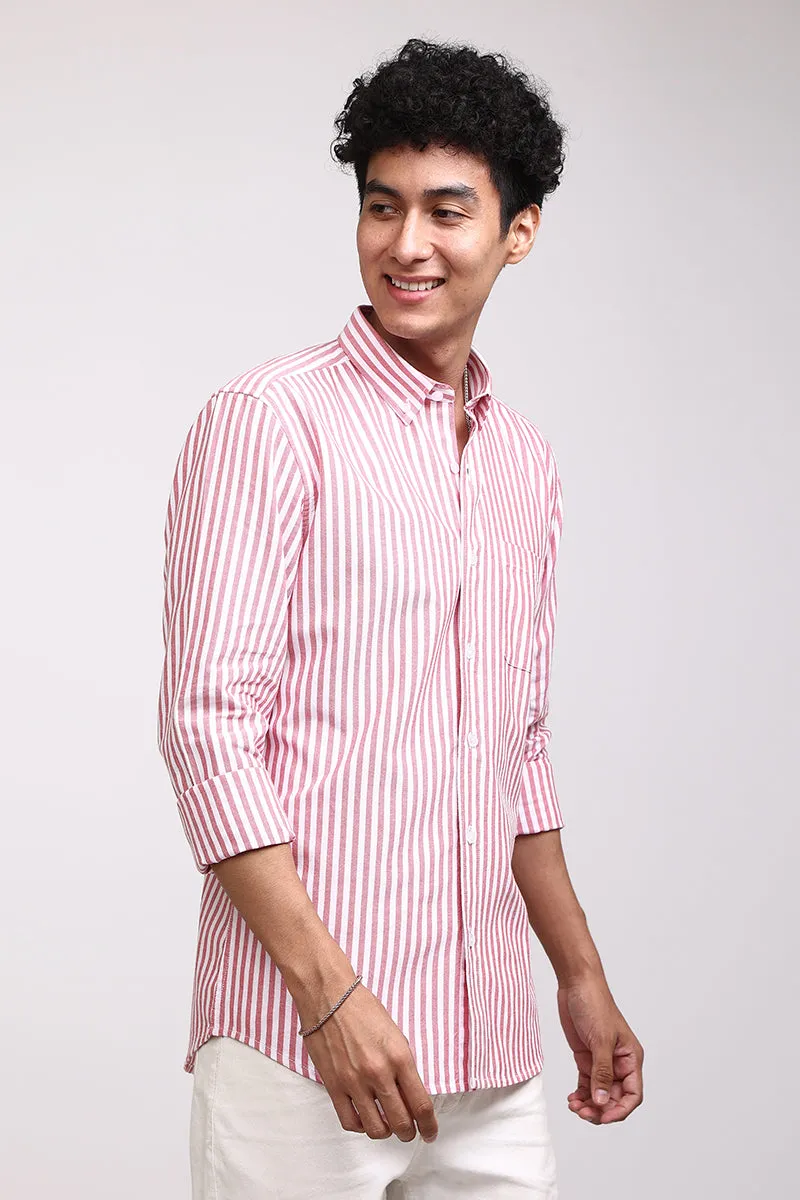 Basic Stripe Pink Shirt