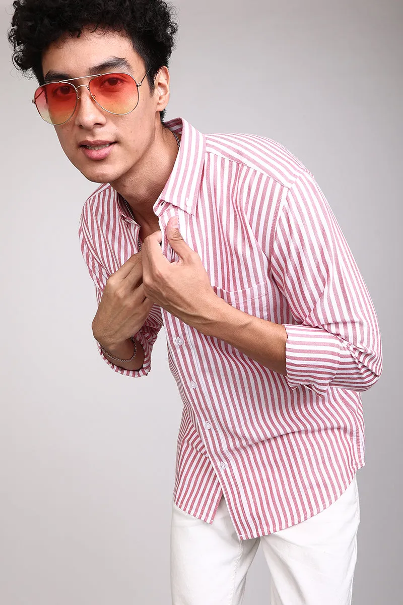 Basic Stripe Pink Shirt