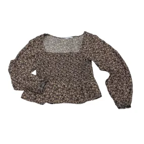 BLACK & TAN TOP LS by CLOTHES MENTOR Size:M