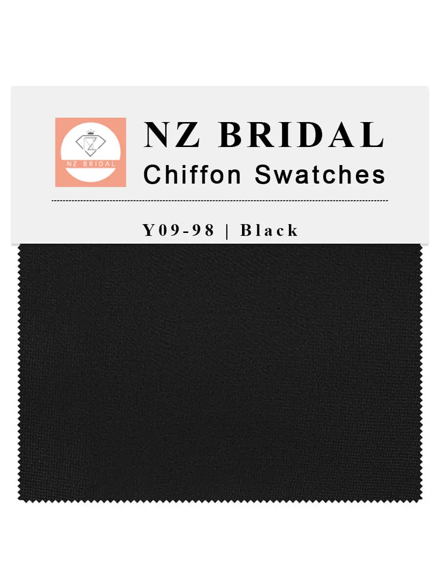 Black Fabric Swatch Samples Chiffon