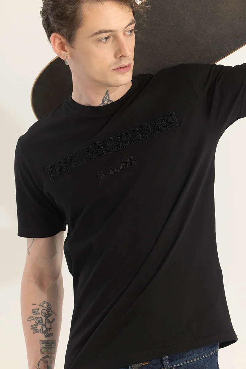 Black Subtle Stylusion Printed T-Shirt