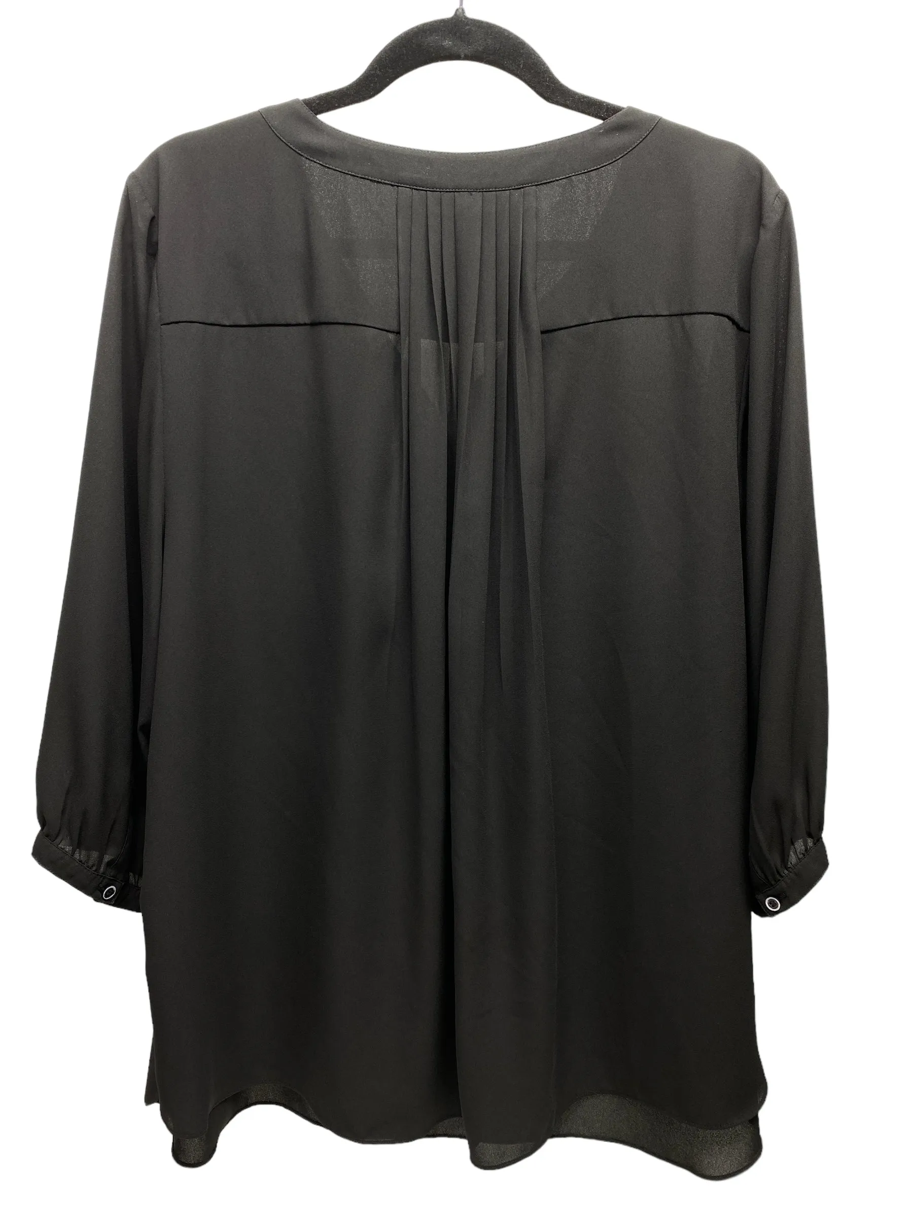 Blouse 3/4 Sleeve By Clothes Mentor In Black, Size: 1x