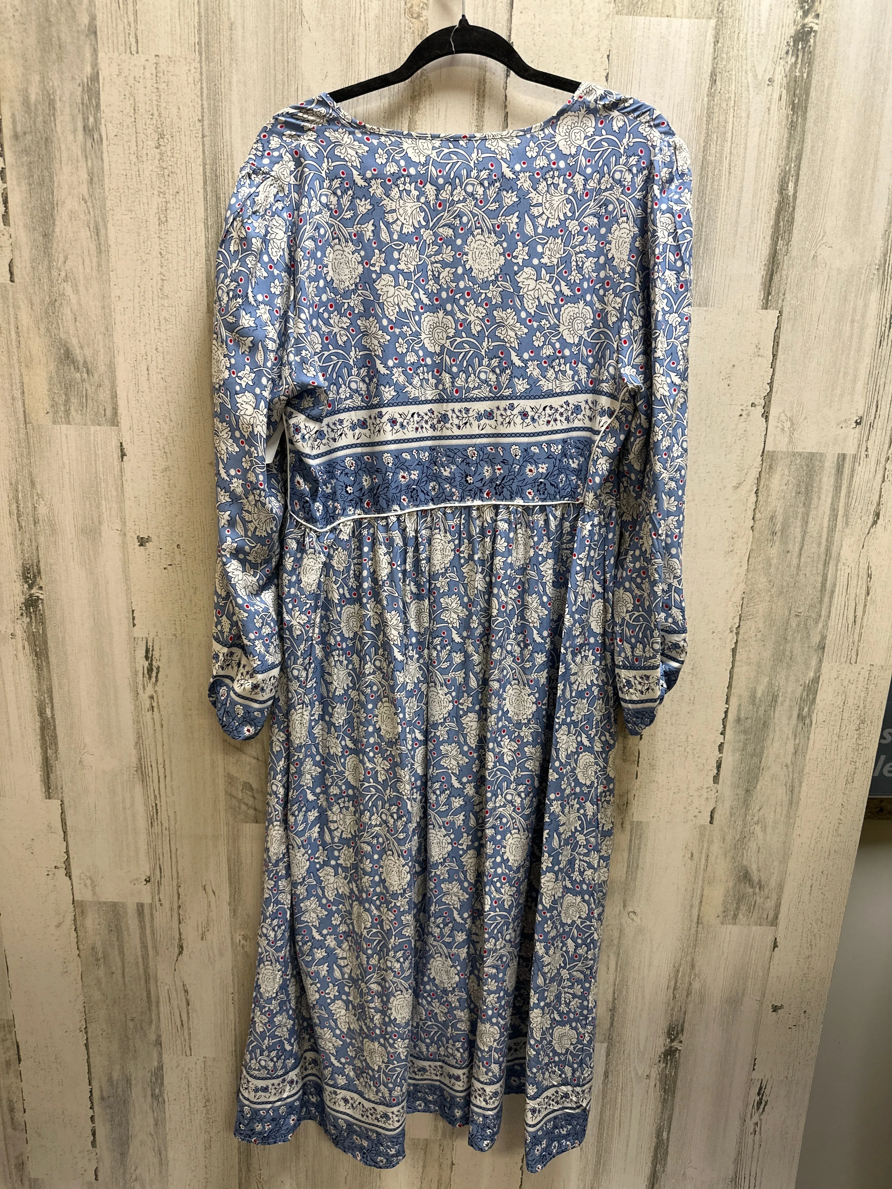 Blue Dress Casual Maxi Clothes Mentor, Size L