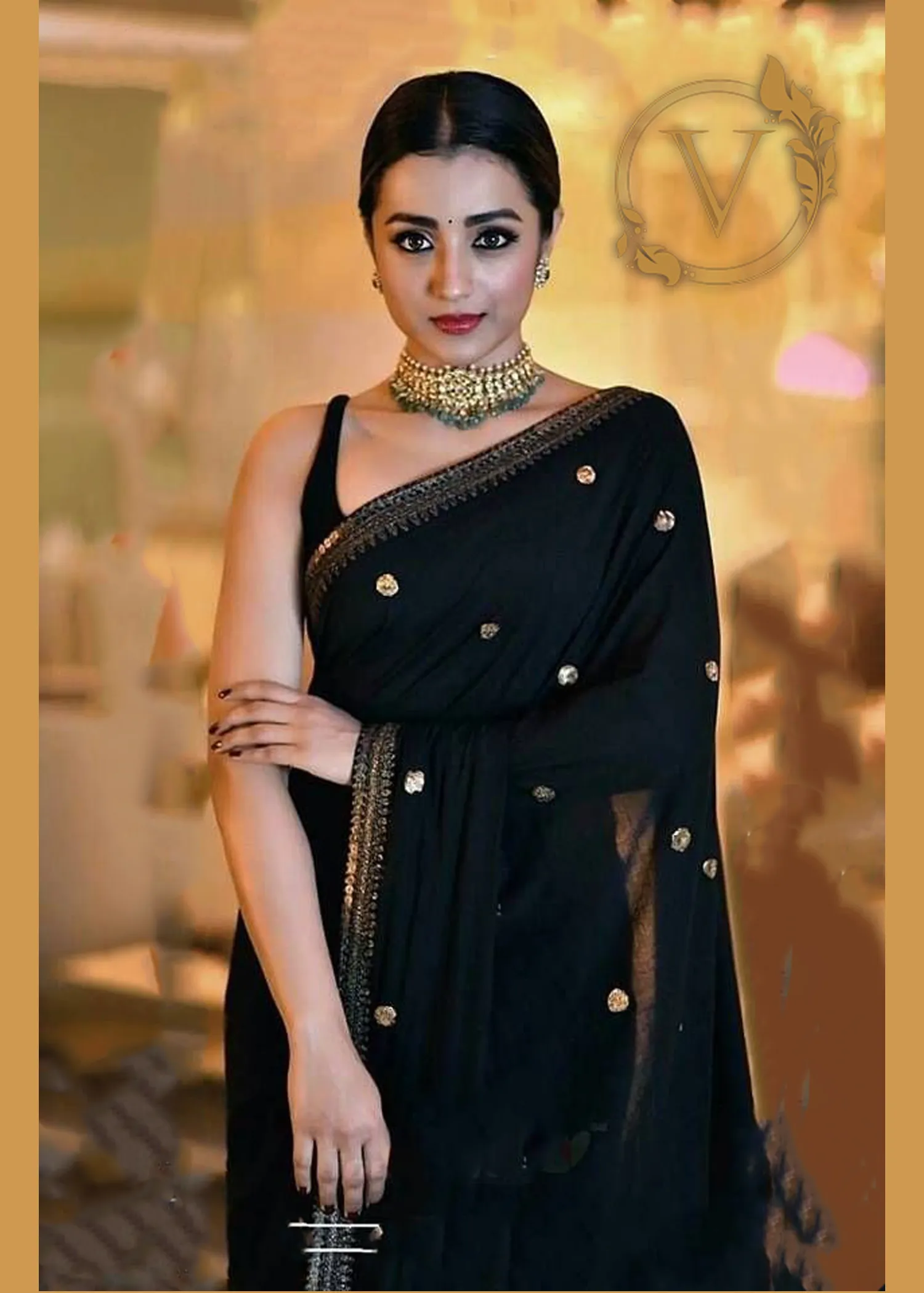 Bollywood Style Black Chiffon Designer Saree