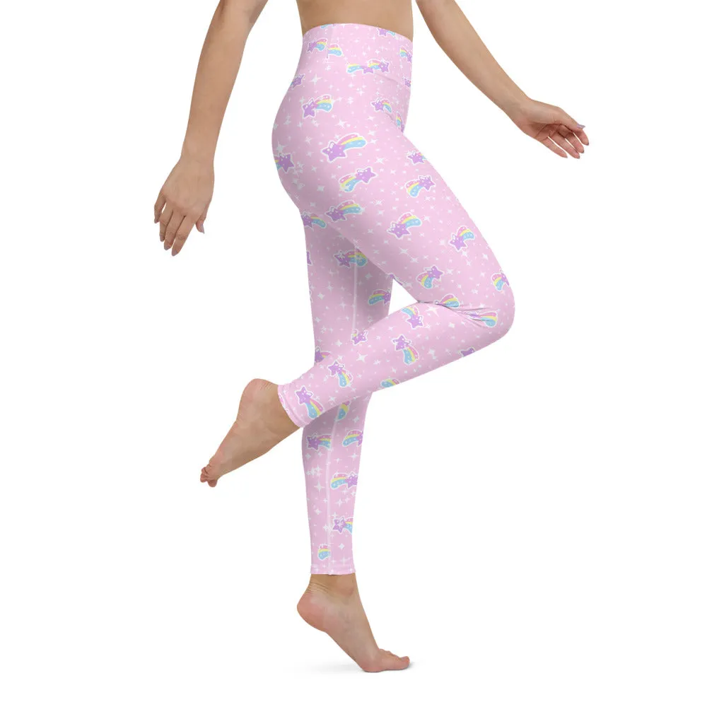 Bubblegum Bunny Shooting Stars Yoga Leggings