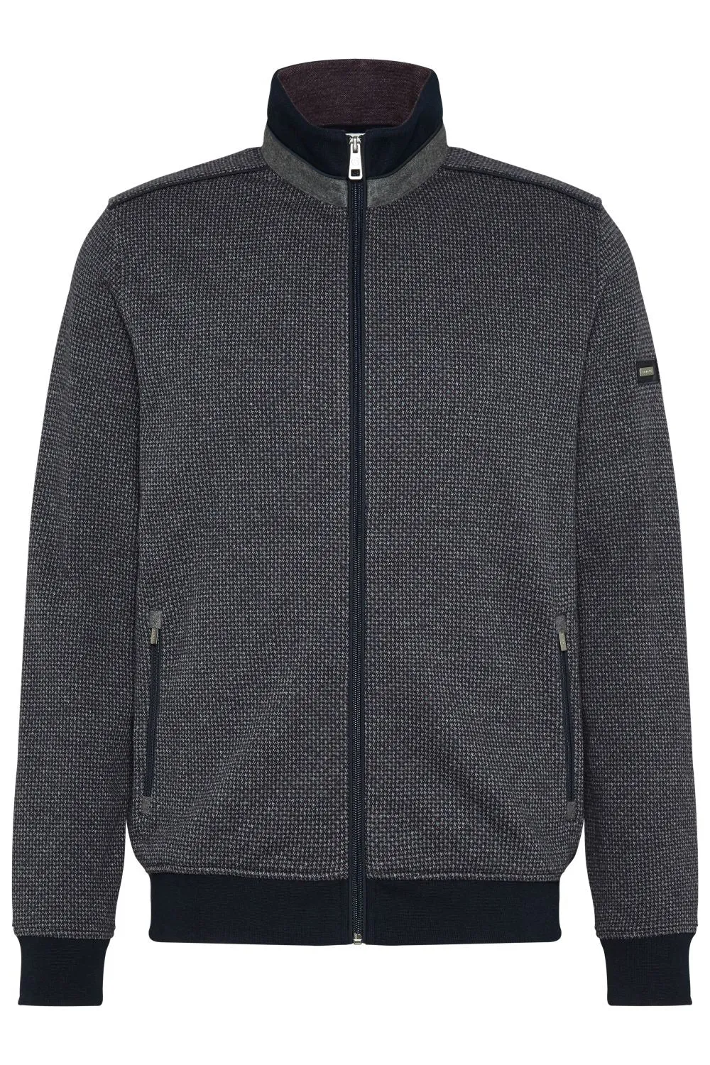 Bugatti Full Zip Sweater, Charcoal