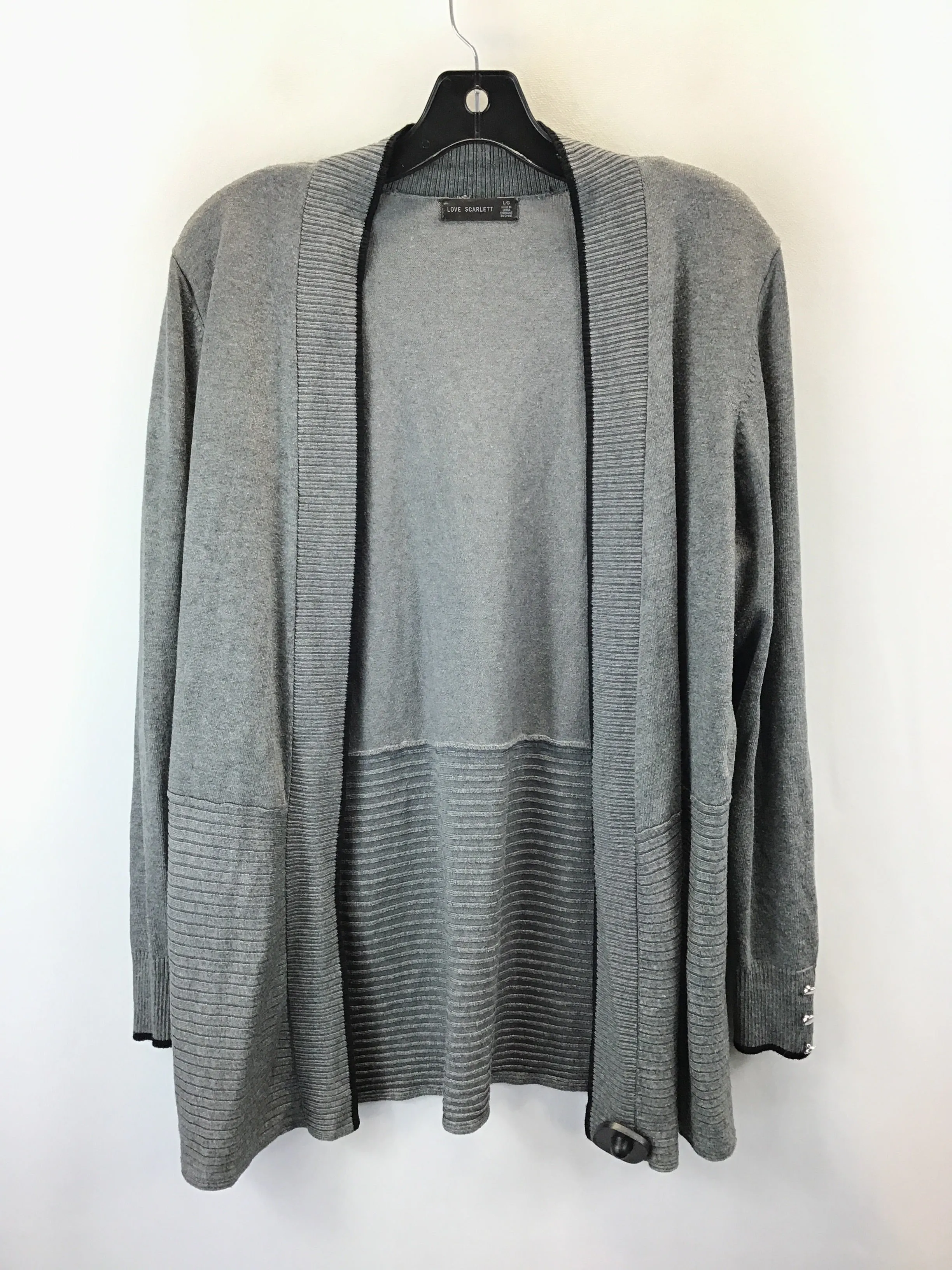 Cardigan By Clothes Mentor In Grey, Size: Large