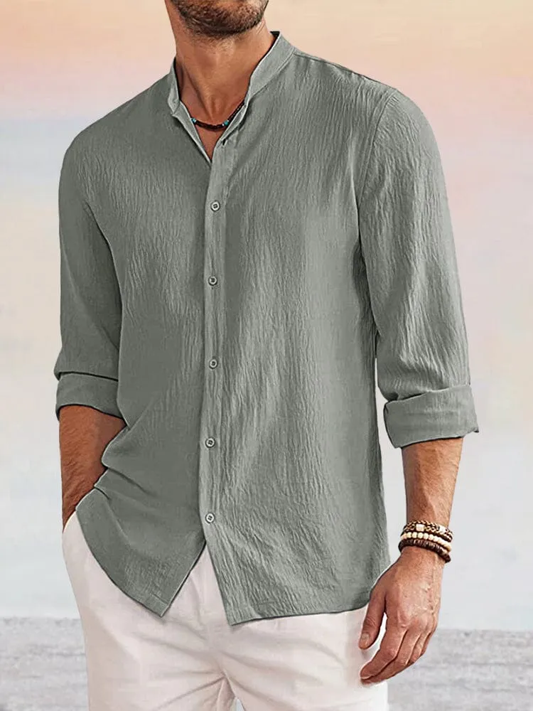 Casual Linen Style Long Sleeves Shirt