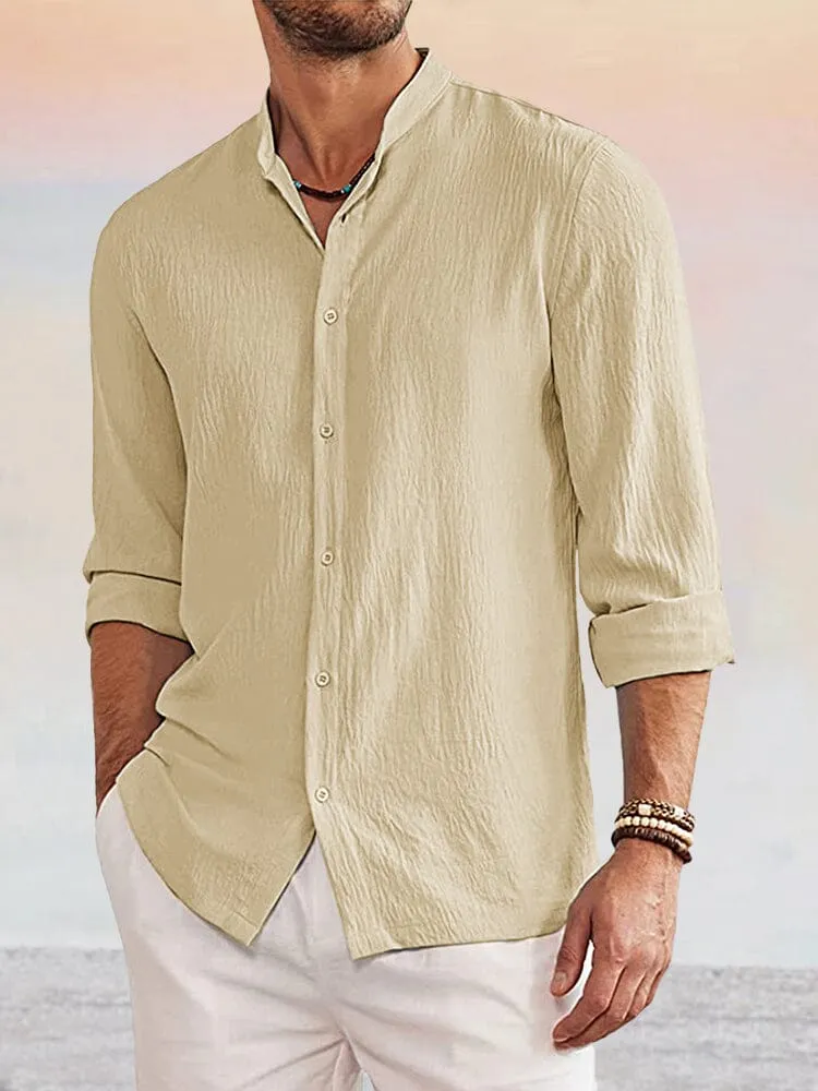 Casual Linen Style Long Sleeves Shirt