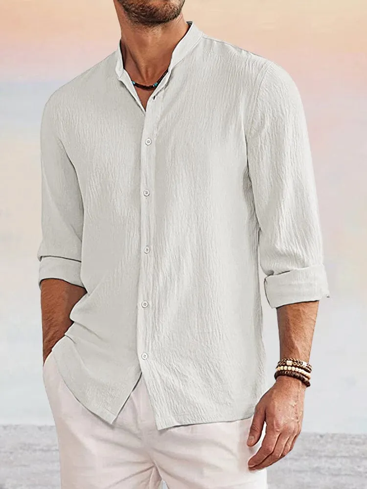 Casual Linen Style Long Sleeves Shirt