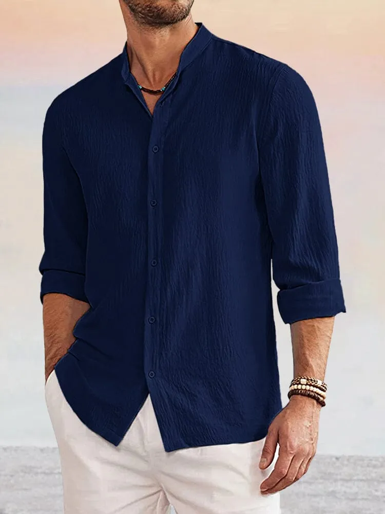 Casual Linen Style Long Sleeves Shirt