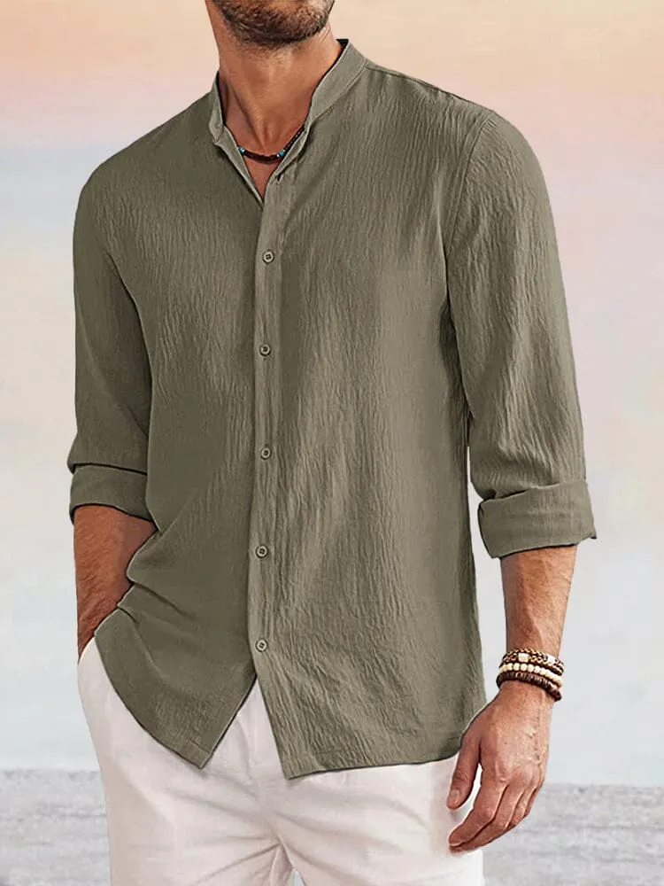 Casual Linen Style Long Sleeves Shirt