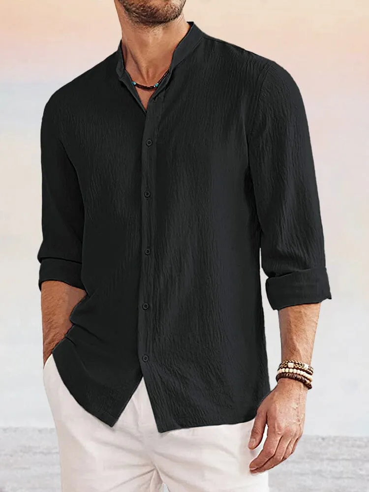 Casual Linen Style Long Sleeves Shirt