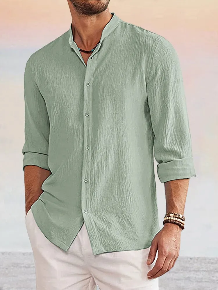 Casual Linen Style Long Sleeves Shirt