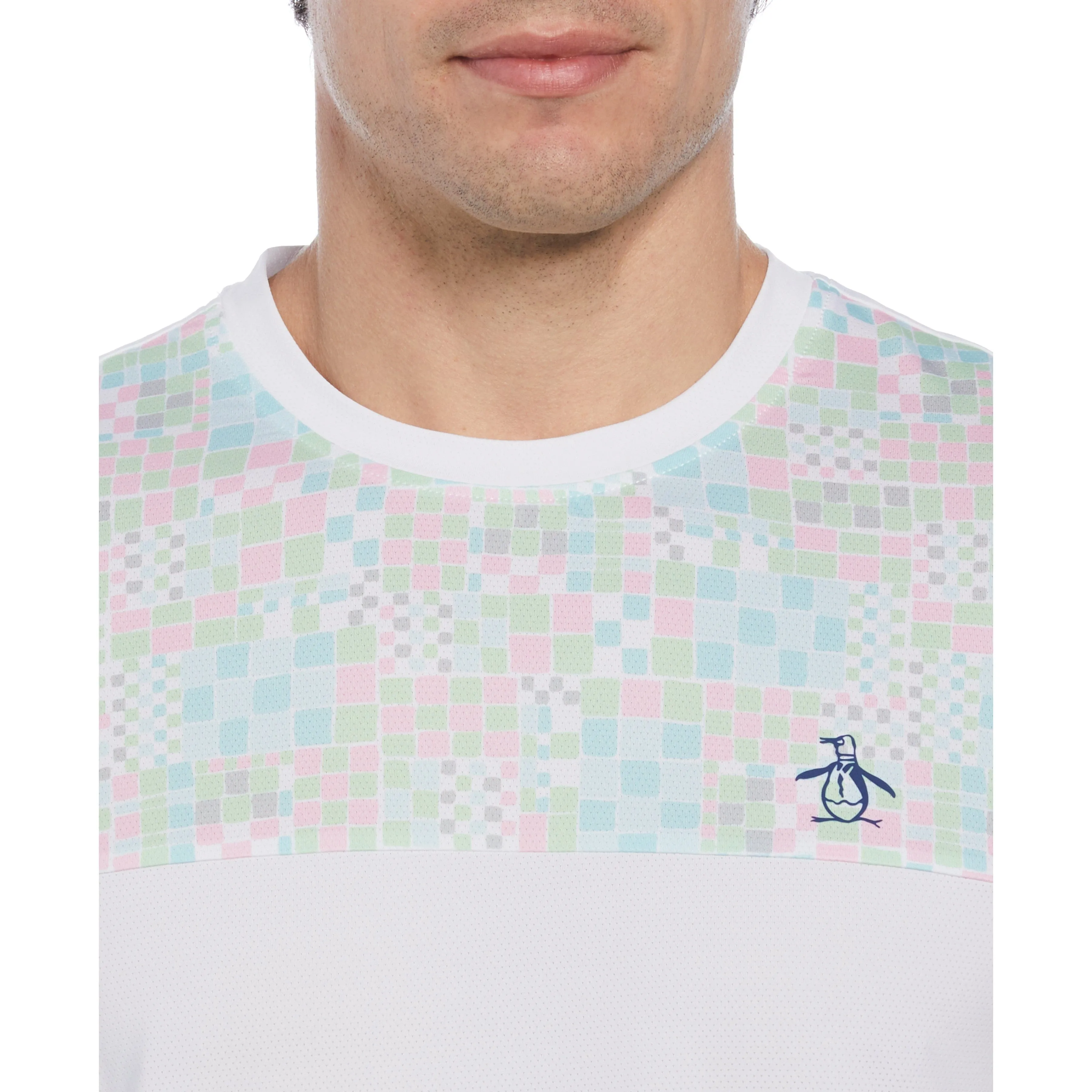 Checkerboard Block Performance Tennis Tee