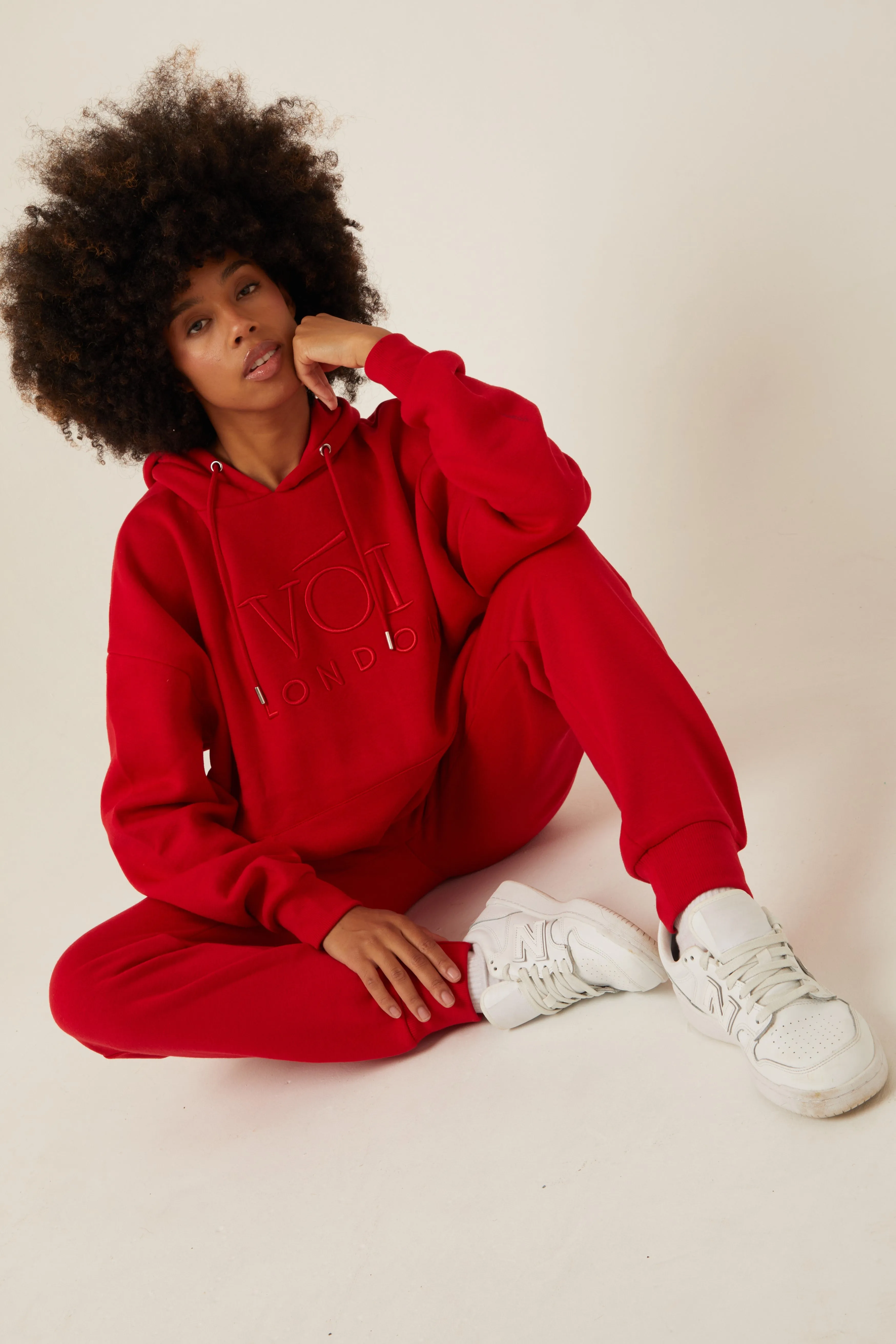 Chelsea Oversized Fleece Tracksuit - Red