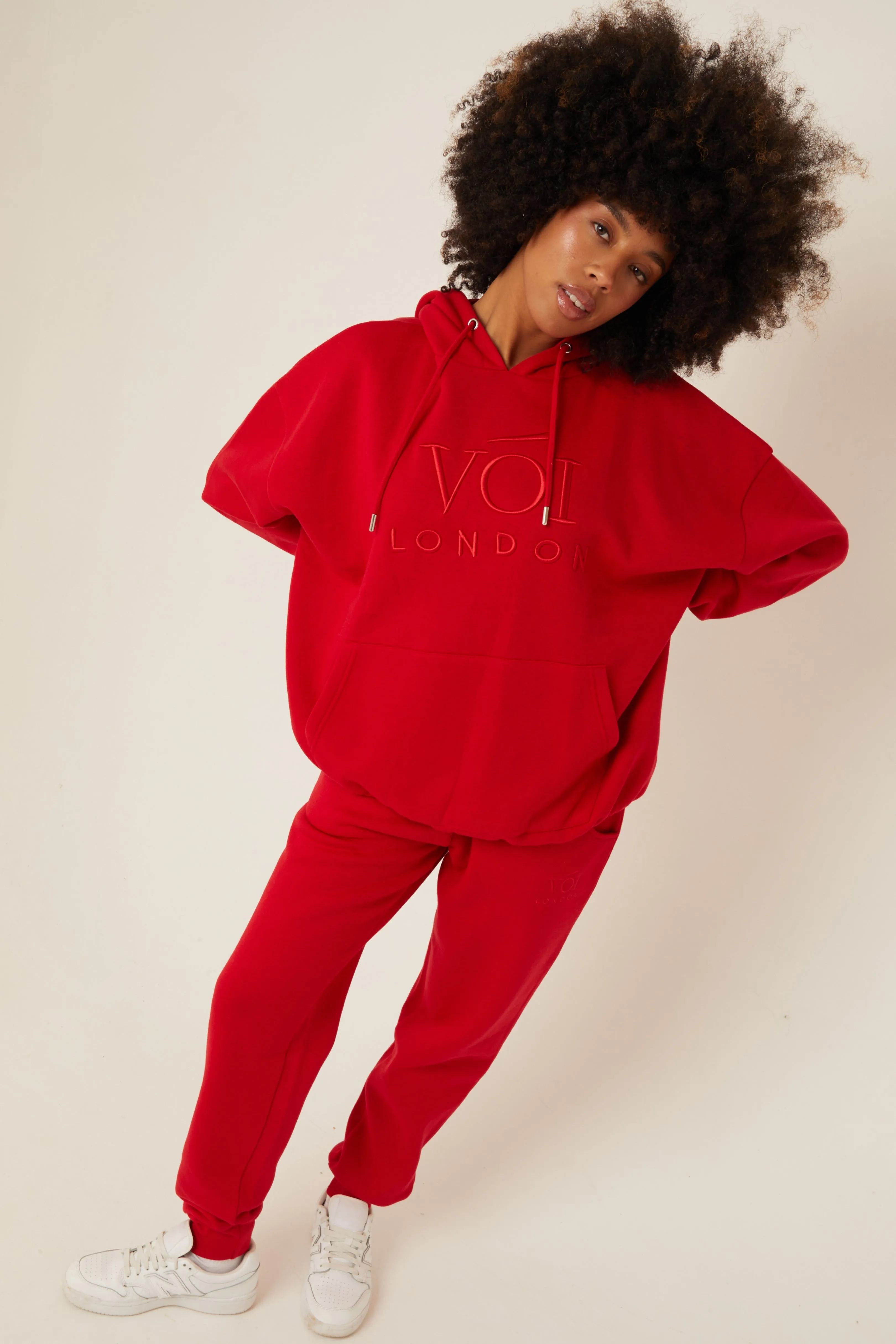 Chelsea Oversized Fleece Tracksuit - Red