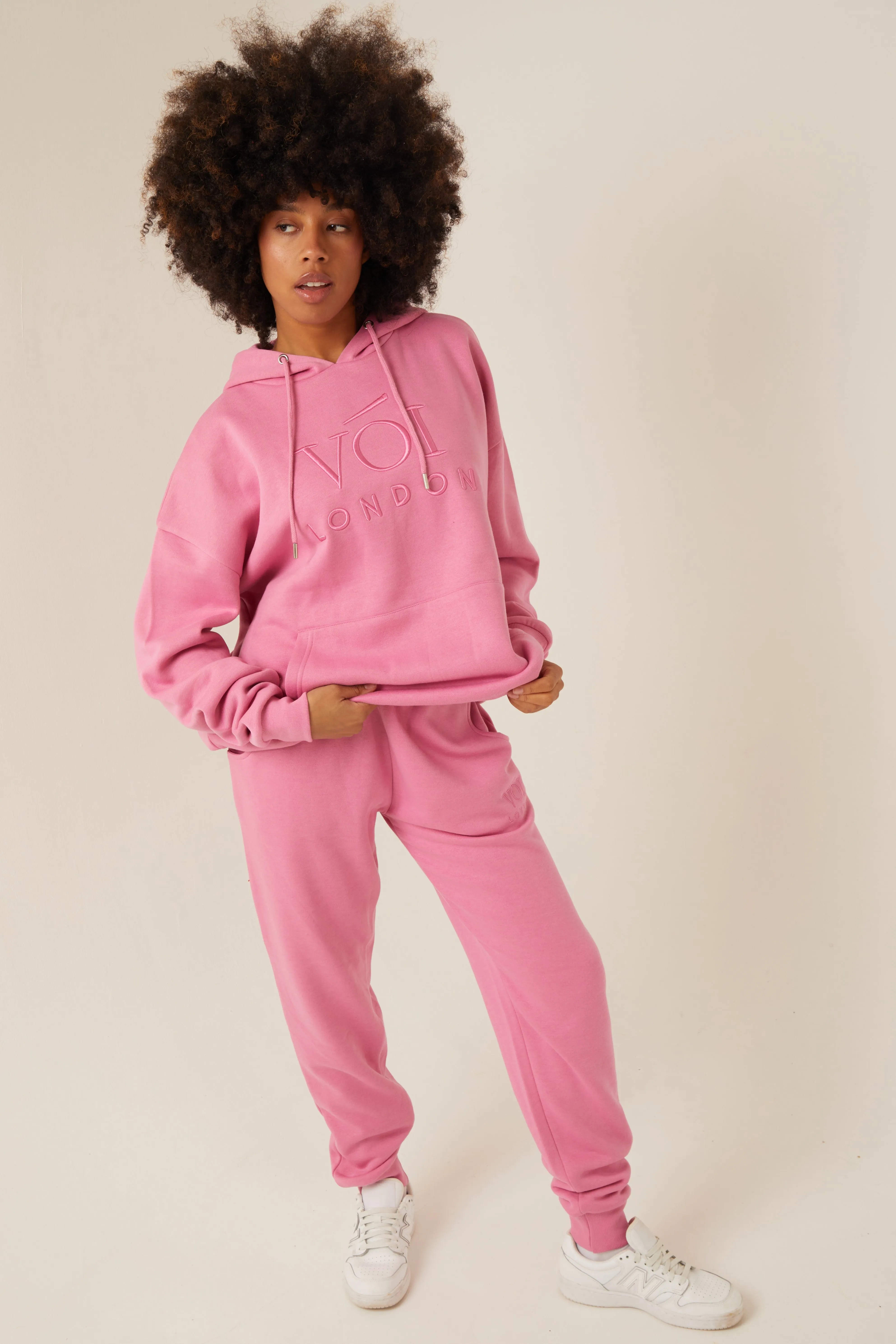 Chelsea Oversized Fleece Tracksuit - Rose