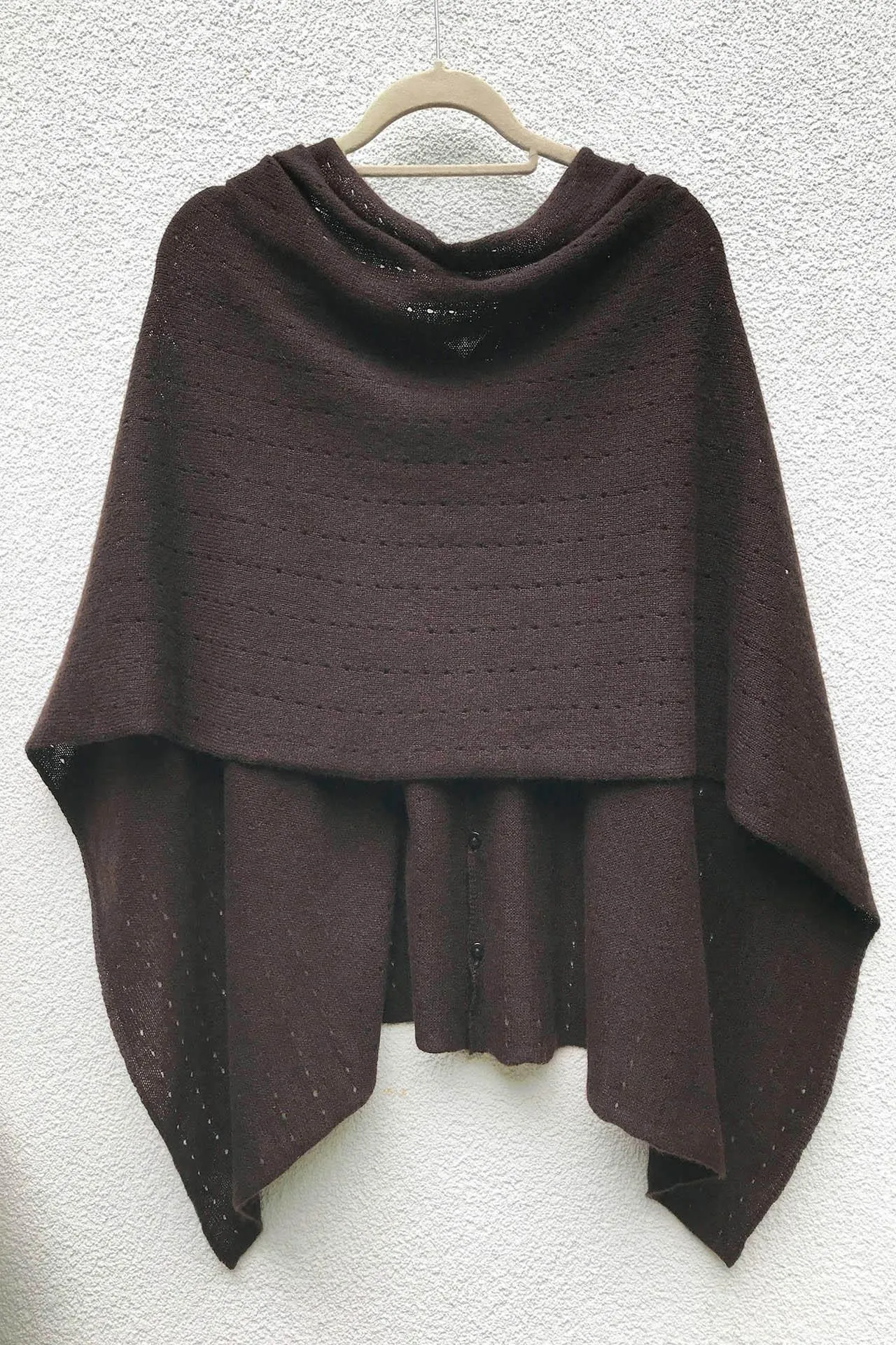 Chocolate brown Cashmere Poncho Multiway