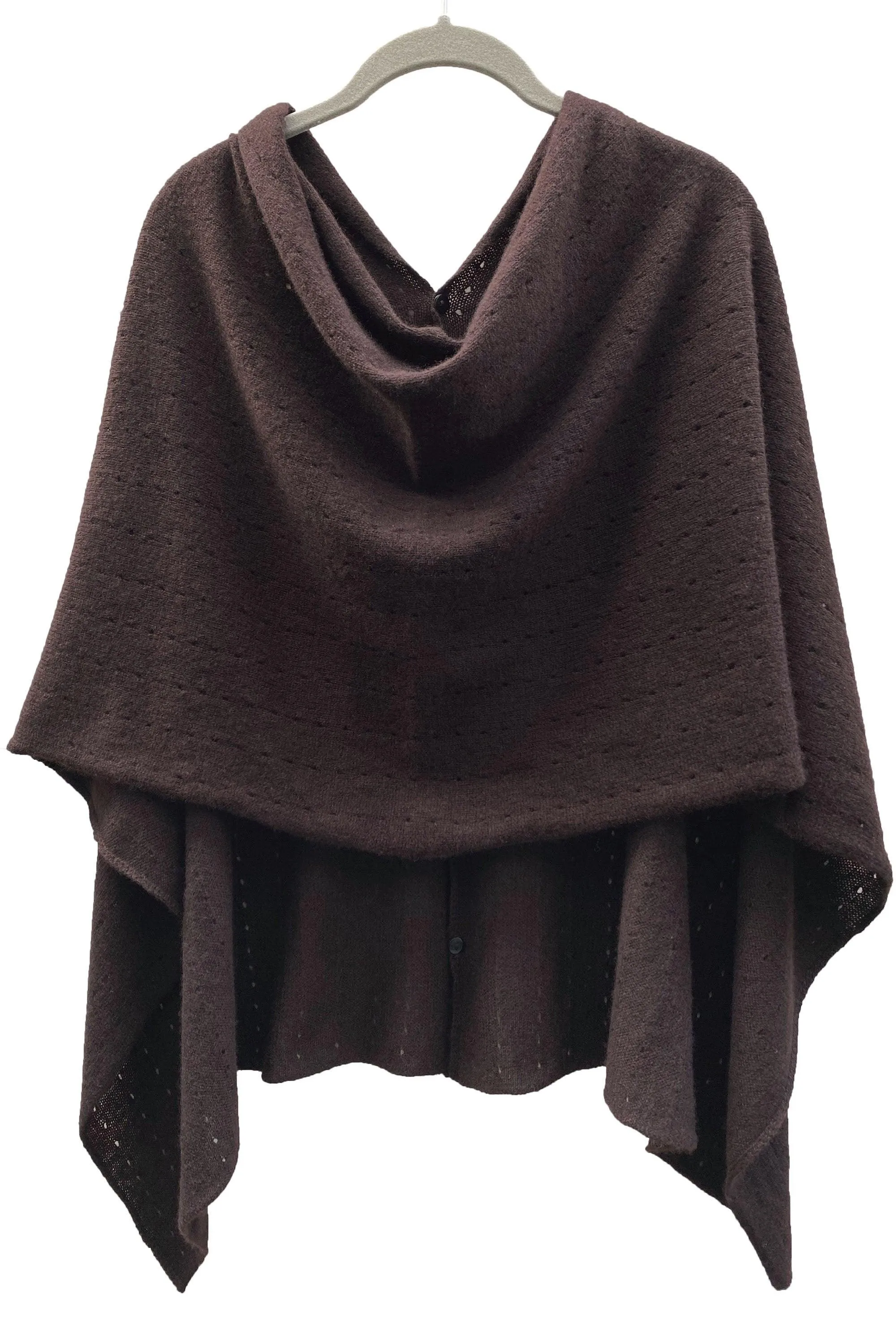 Chocolate brown Cashmere Poncho Multiway