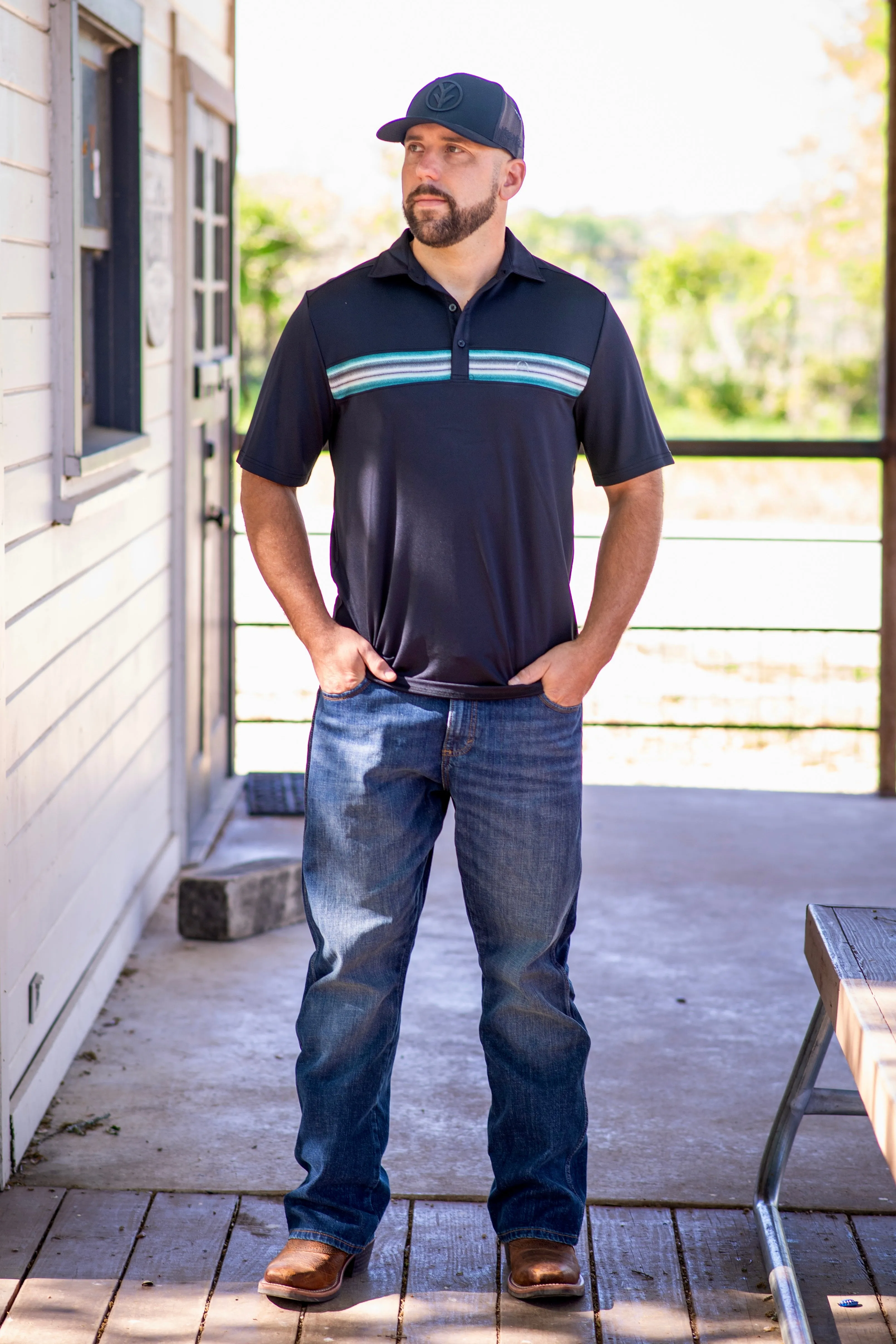 Cinch Arena Flex Black Polo